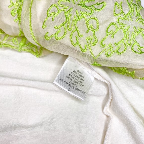 Cynthia Vincent Neon Embroidered Silk Mini Dress - Picture 8 of 9